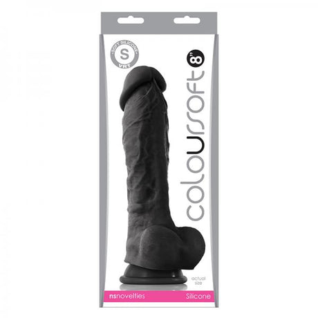Coloursoft 8 Inches Soft Dildo Black