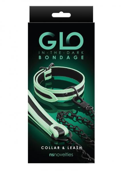 Glo Bondage Collar/Leash Green