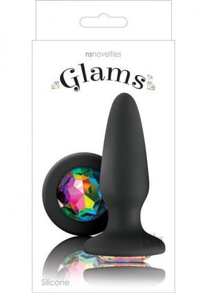 Glams Rainbow Gem Black Anal Plug