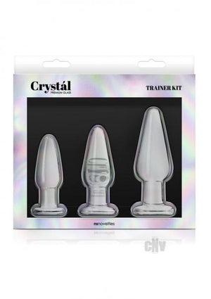 Crystal Glass Anal Trainer Tapered Kit Clear