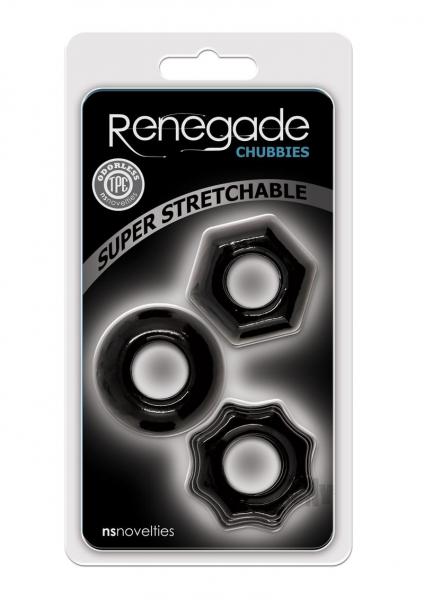 Renegade Chubbies 3 Pack Cock Rings Black