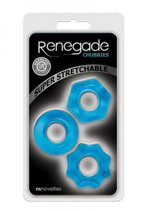 Renegade Chubbies 3 Pack Cock Rings Blue