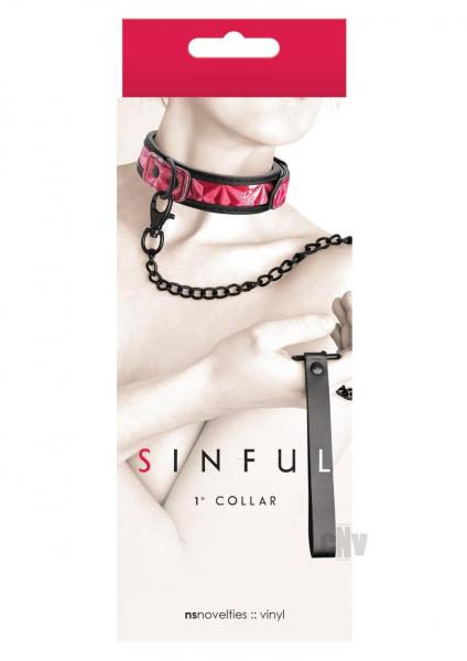 Sinful 1 Inch Collar & Leash Pink