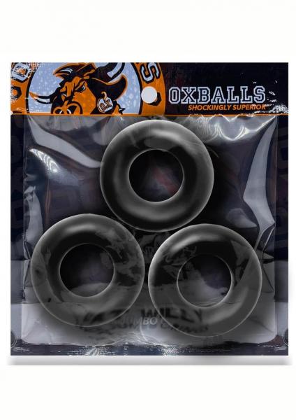 Oxballs Fat Willy 3 Pack Jumbo Cockrings Flextpr Black