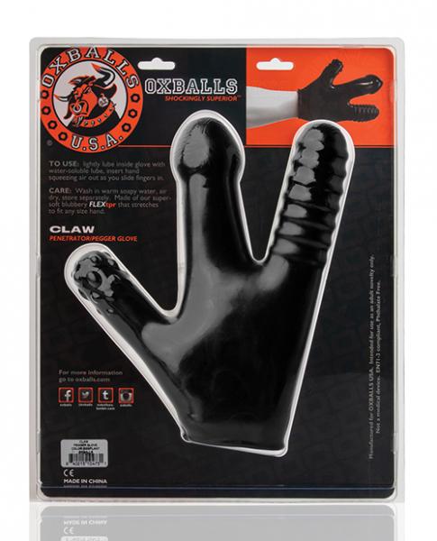 Claw Pegger Glove Black With 3 Soft Finger Dildos