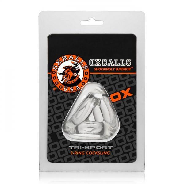 Oxballs Atomic Jock Tri Sport 3 Ring Sling Cockring Clear