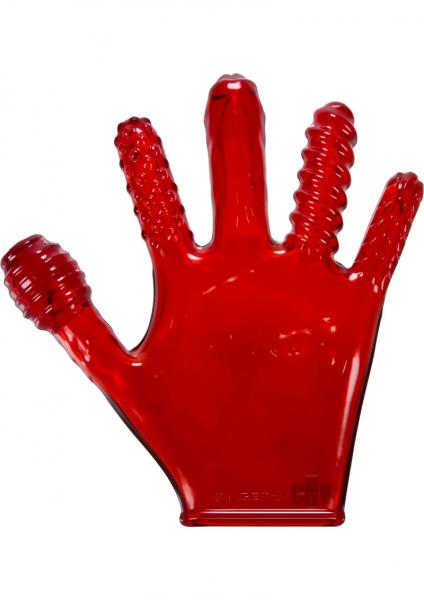 Finger F*Ck Textured Glove Red