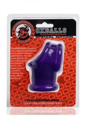 Powersling Cock Sling Ball Stretcher Eggplant Purple