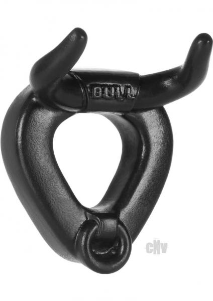 Bull Horned Cock Ring Black