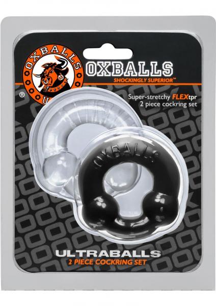 Oxballs Ultraballs Cock Rings Black, Clear 2 Pack