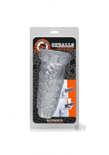 Oxballs Screw'd, Super Squish Corkscrew Jackoff Toy, Clear