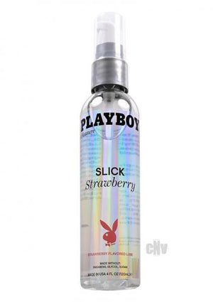 Playboy Slick Flavored Water Based Lubricant Strawberry 4 Oz.