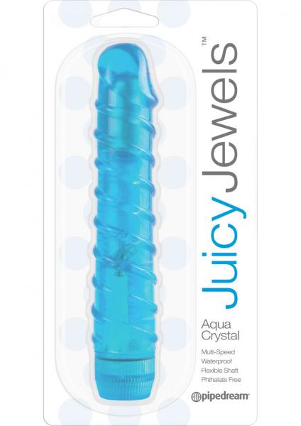 Juicy Jewels Aqua Crystal Vibrator Waterproof Blue