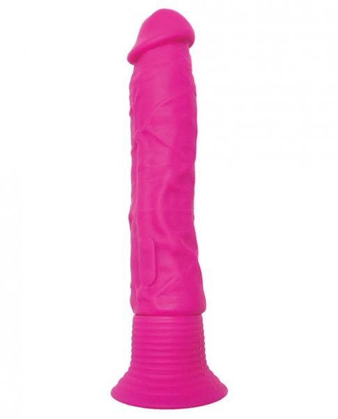 Neon Luv Touch Wall Banger Pink Vibrating Dildo