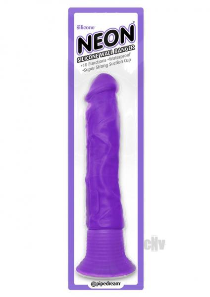 Neon Luv Touch Wall Banger Purple Vibrating Dildo