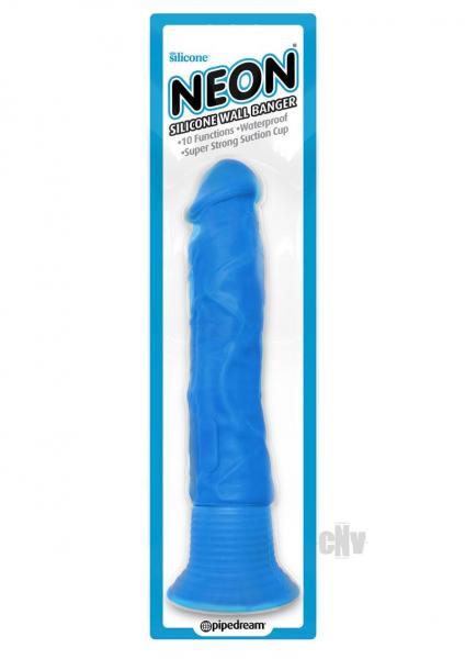 Neon Luv Touch Wall Banger Blue Vibrating Dildo