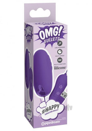 Omg! Bullets #Happy Usb Powered Bullet Vibrator Purple