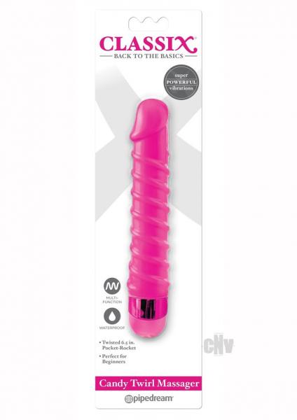 Classix Candy Twirl Massager Pink Vibrator