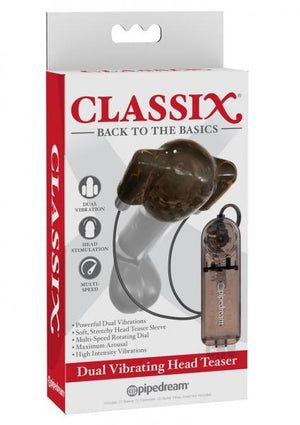 Classix Dual Vibrating Head Teaser Sleeve Smoke