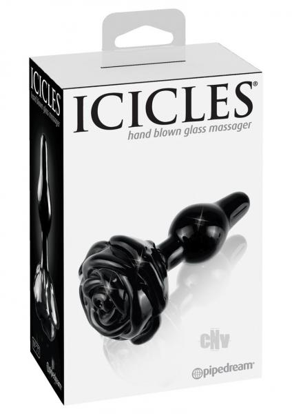 Icicles No 77 Black Rose Glass Massager