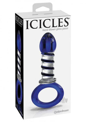 Icicles No 81 Blue Glass Massager With Ring End