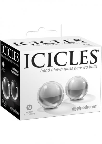 Icicles No 42 Ben Wa Balls Glass Clear Medium