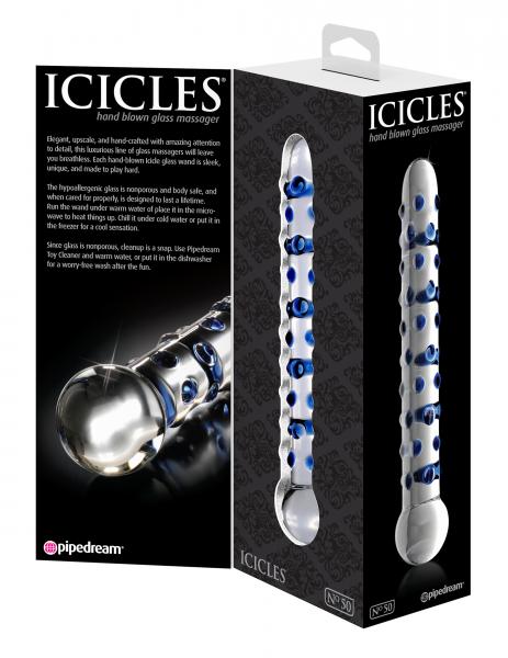 Icicles No 50 Glass Probe Blue/Clear 7 Inches