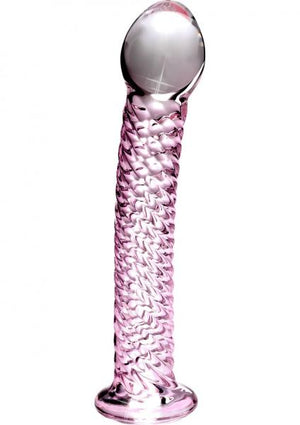 Icicles No 53 Textured Glass Probe Pink 6.75 Inches