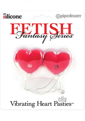 Fetish Fantasy Vibrating Heart Pasties Red