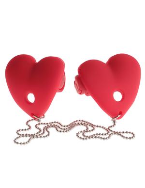 Fetish Fantasy Vibrating Heart Pasties Red