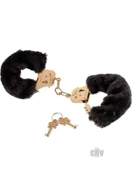 Deluxe Furry Cuffs Black Handcuffs