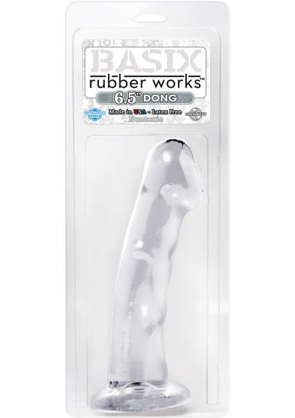 Basix Rubber Works 6.5 Inches Dong With Suction Cup Clear