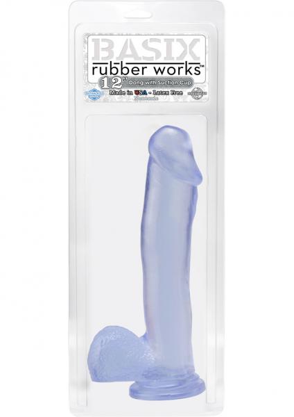 Basix Rubber Works 12 Inches Suction Cup Dong Clear