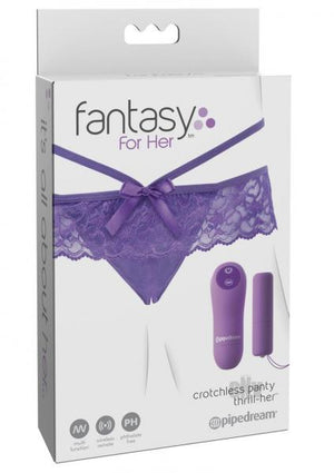 Fantasy For Her Crotchless Panty Thrill Her O/S Purple