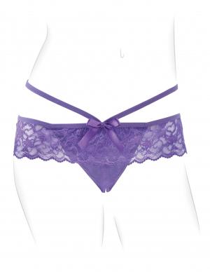 Fantasy For Her Crotchless Panty Thrill Her O/S Purple