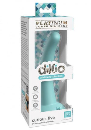 Dillio Platinum Curious Five Silicone Dildo 5 In. Teal