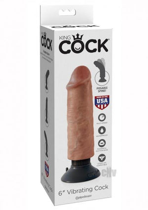 King Cock 6 Inches Vibrating Tan Dildo