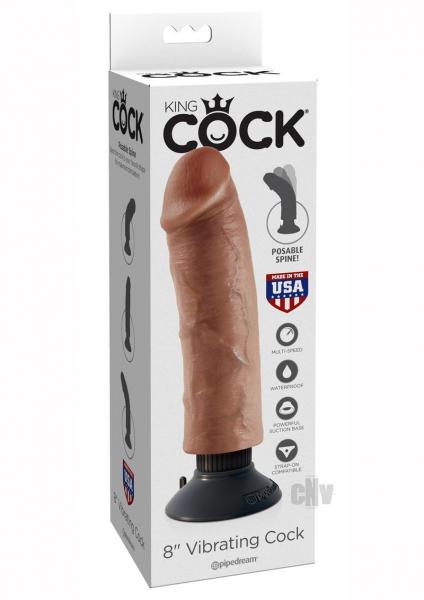 King Cock 8 Inches Vibrating Tan Dildo