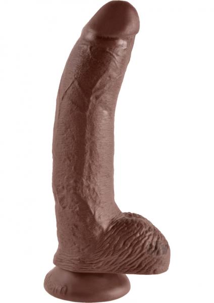 King Cock 9 Inches Cock Balls Brown