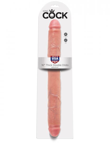 Thick Double Dildo 16 Inch Beige