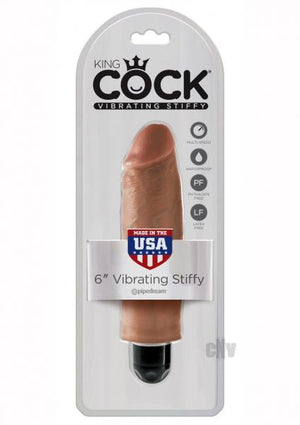 King Cock 6 Inches Vibrating Stiffy Tan Dildo