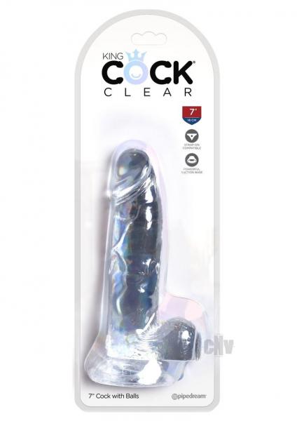 King Cock Clear 7 Inches Cock With Balls