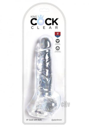 King Cock Clear 8 Inches Cock With Balls