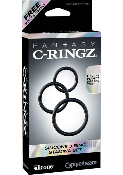 Fantasy C Ringz Silicone 3 Ring Stamina Set Black