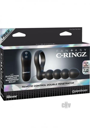 Fantasy C Ringz Remote Control Double Penetrator Black