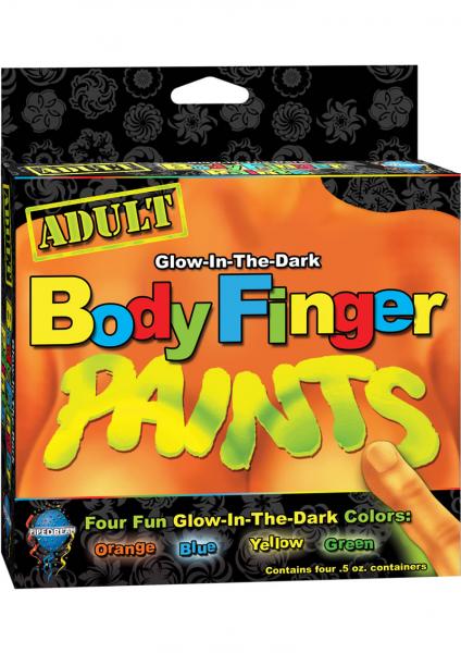 Body Finger Paints Glow In The Dark Assorted Colors