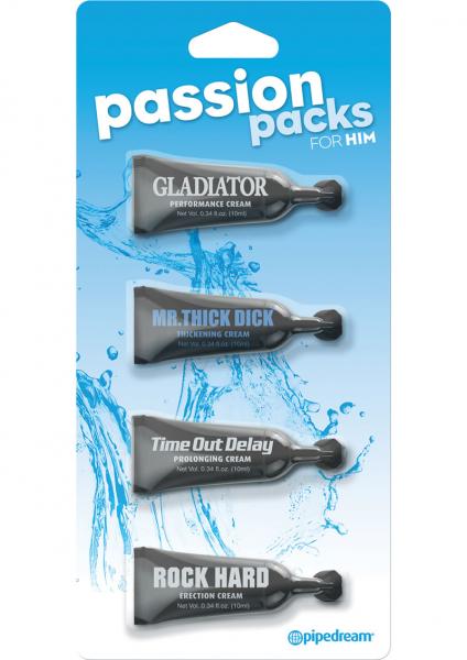 Passion Packs For Him .34oz 4 Tubes Per Pack