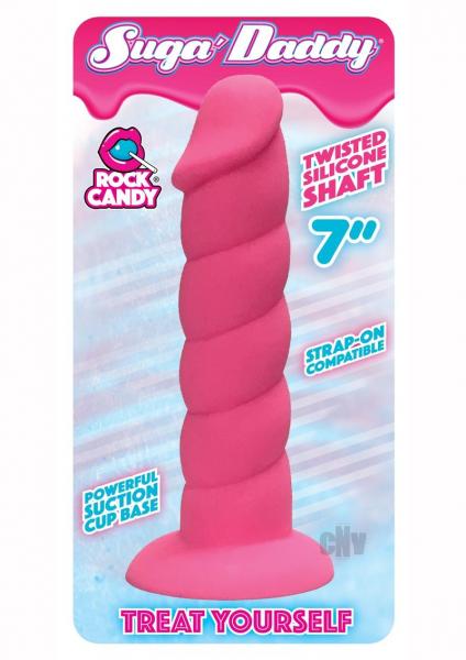 Rock Candy Suga Daddy 7" Silicone Dildo Pink