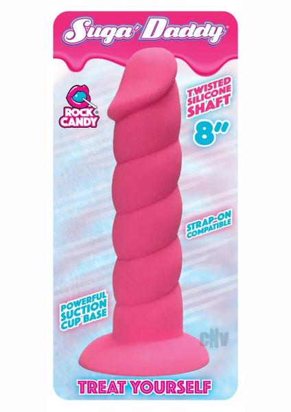 Rock Candy Suga Daddy 8" Silicone Dildo Pink