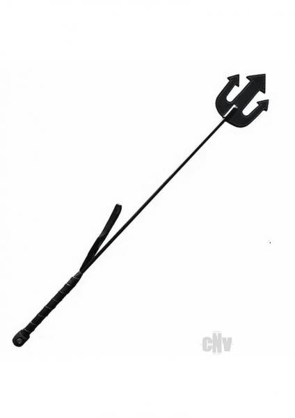 Rouge Leather Devil Riding Crop Black